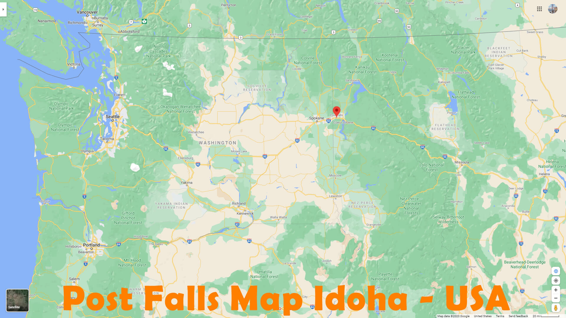 Post Falls Map Idoha   USA